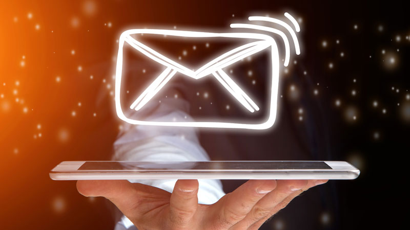 Newsletter on a laptop screen